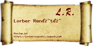 Lorber Renátó névjegykártya